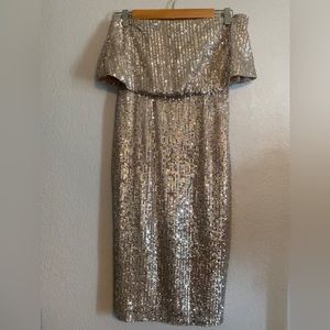 LULUS sequin strapless dress